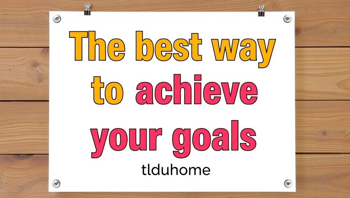 best way to achieve your goals tlduhome